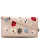 Alexander Mcqueen Floral Clutch Bag, Women's, Pink/purple, Leather/metal (other)/canvas