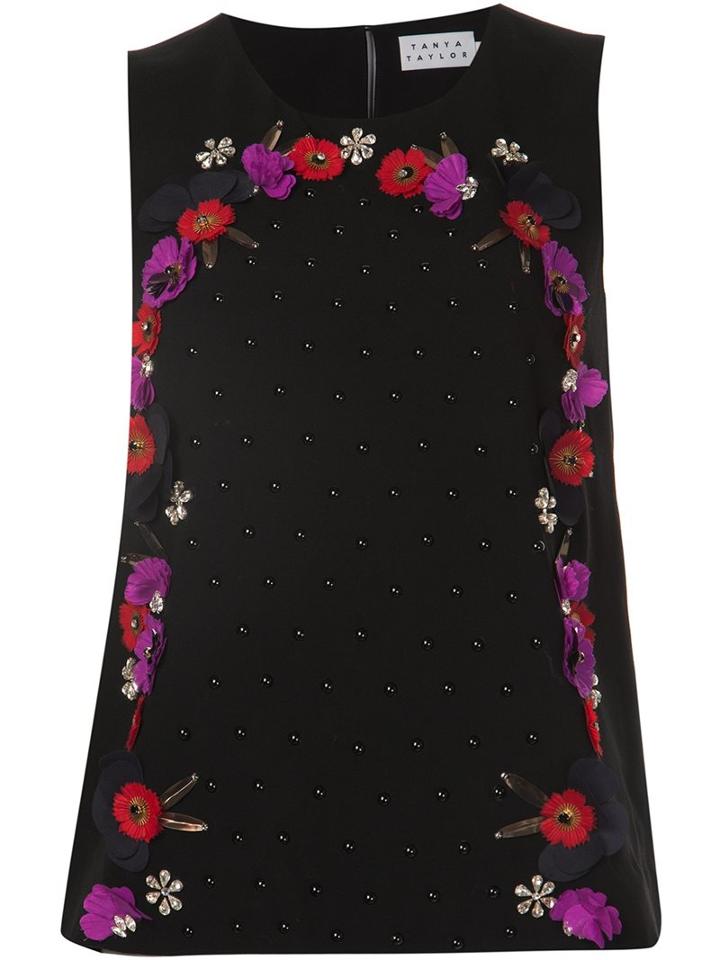 Tanya Taylor Flower Applique Top