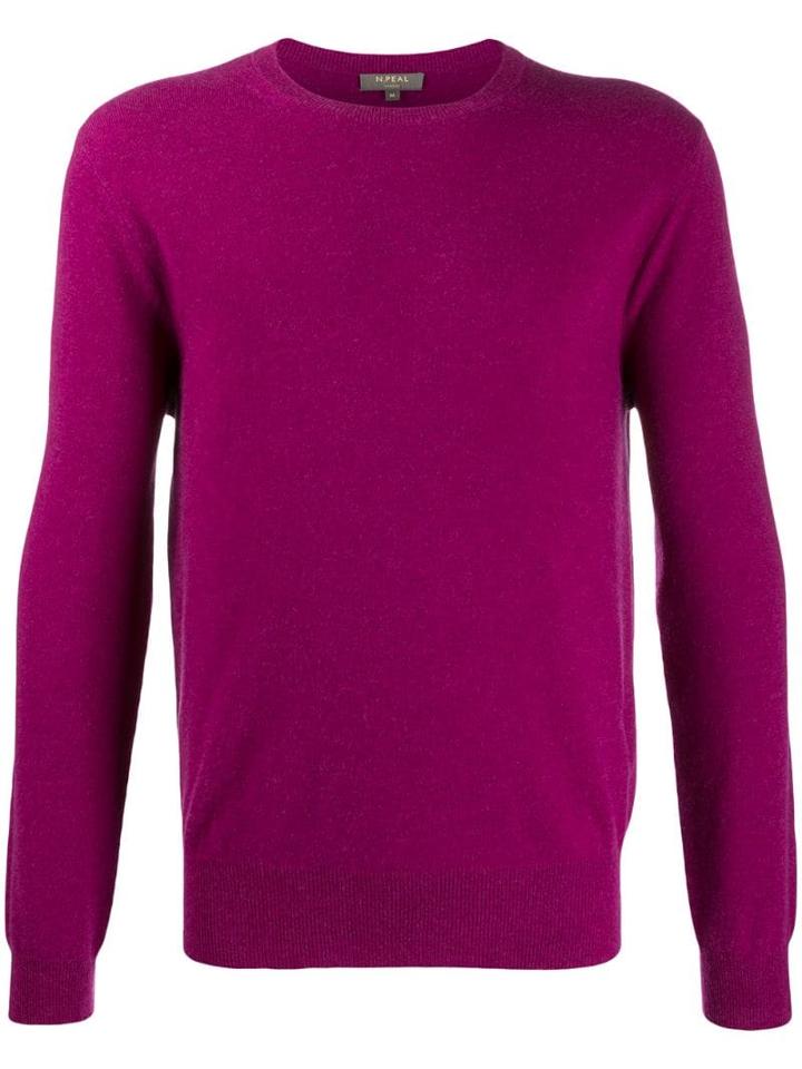 N.peal The Oxford Crew Neck Jumper - Purple