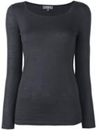 N.peal Cashmere Round Neck T-shirt, Women's, Size: Medium, Grey, Cashmere