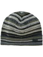 Paolo Pecora Striped Knit Hat - Grey