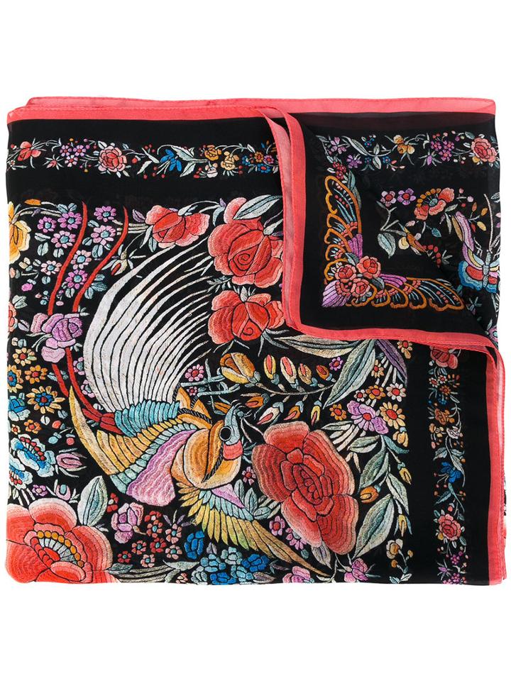 Roberto Cavalli - Floral Print Scarf - Women - Silk - One Size, Silk