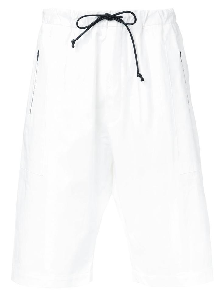 Isabel Benenato Drawstring Shorts, Men's, Size: 48, White, Cotton