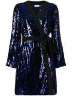 Rixo London Maria Mini Wrap Dress - Blue