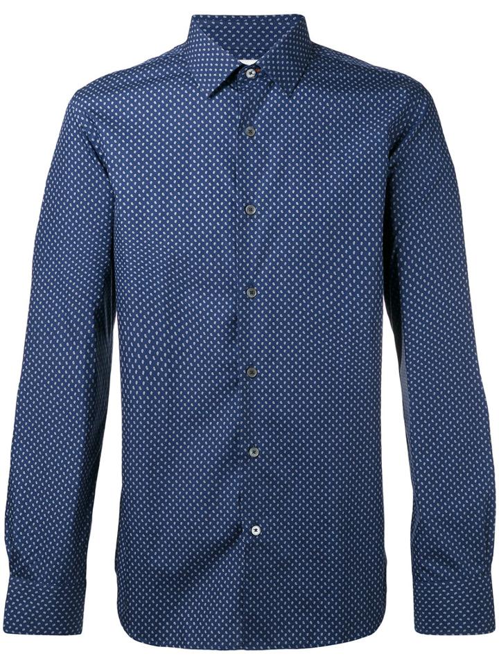 Paul Smith Dot Print Shirt, Men's, Size: 17 1/2, Blue, Cotton