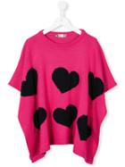 Msgm Kids Heart Knit Cape, Girl's, Size: 12 Yrs, Pink/purple