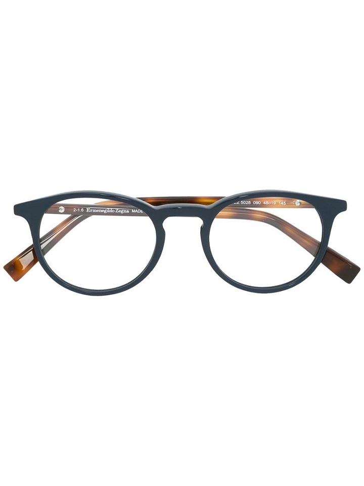Ermenegildo Zegna - Round Frame Glasses - Unisex - Acetate - 48, Blue, Acetate