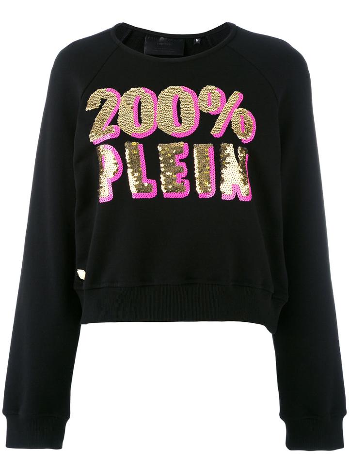 Philipp Plein - Logo Sweatshirt - Women - Cotton - L, Women's, Black, Cotton