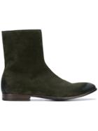 Alexander Mcqueen Suede Zipped Boots - Green