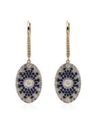 Yvonne Léon Diamond And Sapphire Disc Drop Earrings - Gold