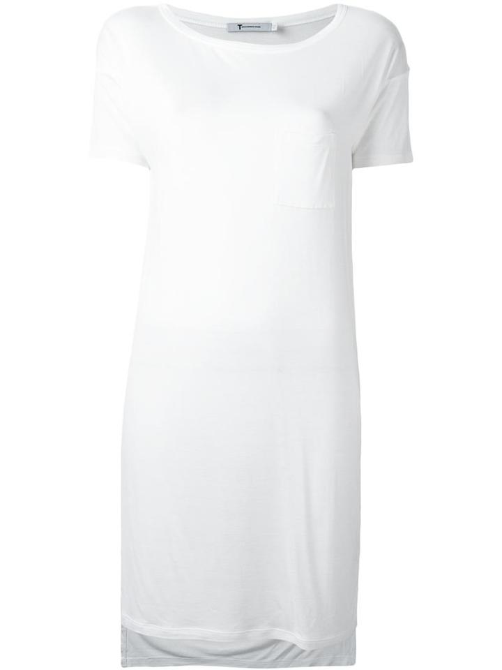 T By Alexander Wang Long Length T-shirt, Women's, Size: Xs, White, Rayon