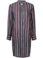 Isabel Marant Étoile Striped Collarless Shirt Dress - Grey