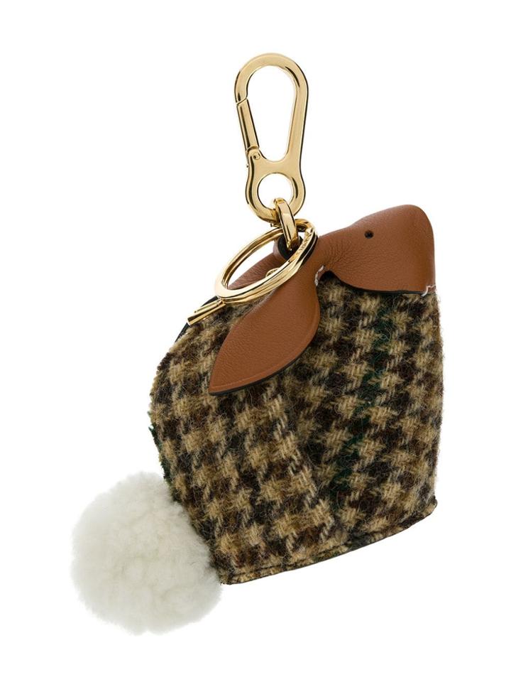 Loewe Bunny Tweed Charm Coin Purse - Brown