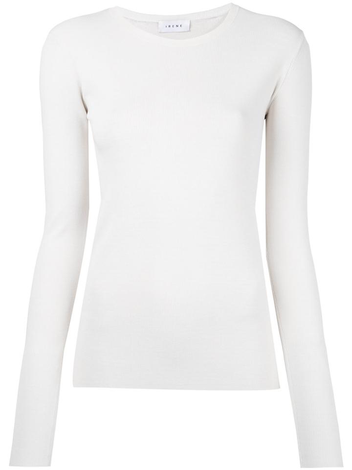 Irene Crew-neck Jumper, Women's, Size: 36, White, Polyester/rayon