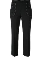 Red Valentino Eyelet Detail Cropped Trousers, Women's, Size: 40, Black, Polyester/spandex/elastane/wool