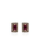 Suzanne Kalan 18kt Rose Gold Ruby Diamond Earrings