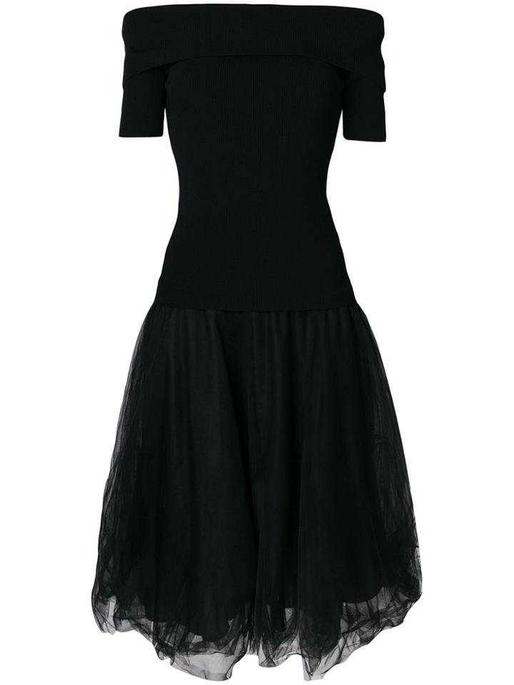 P.a.r.o.s.h. Off-shoulder Fitted Dress - Black