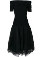 P.a.r.o.s.h. Off-shoulder Fitted Dress - Black