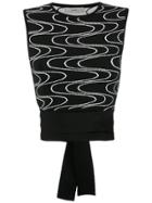 Egrey Wave Pattern Top - Black