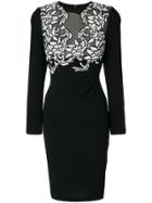 Talbot Runhof Embroidered Dress - Black