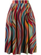 Ps Paul Smith Pleated Wave Pattern Skirt - Red