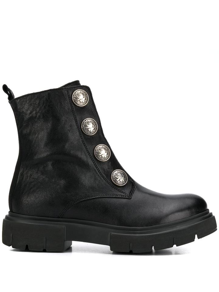 Tosca Blu Button Embellished Boots - Black