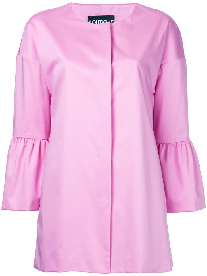 Boutique Moschino - Peplum Sleeve Coat - Women - Cotton/other Fibres - 48, Pink/purple, Cotton/other Fibres