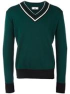 Ami Alexandre Mattiussi V Neck Sweater, Men's, Size: Small, Green, Virgin Wool