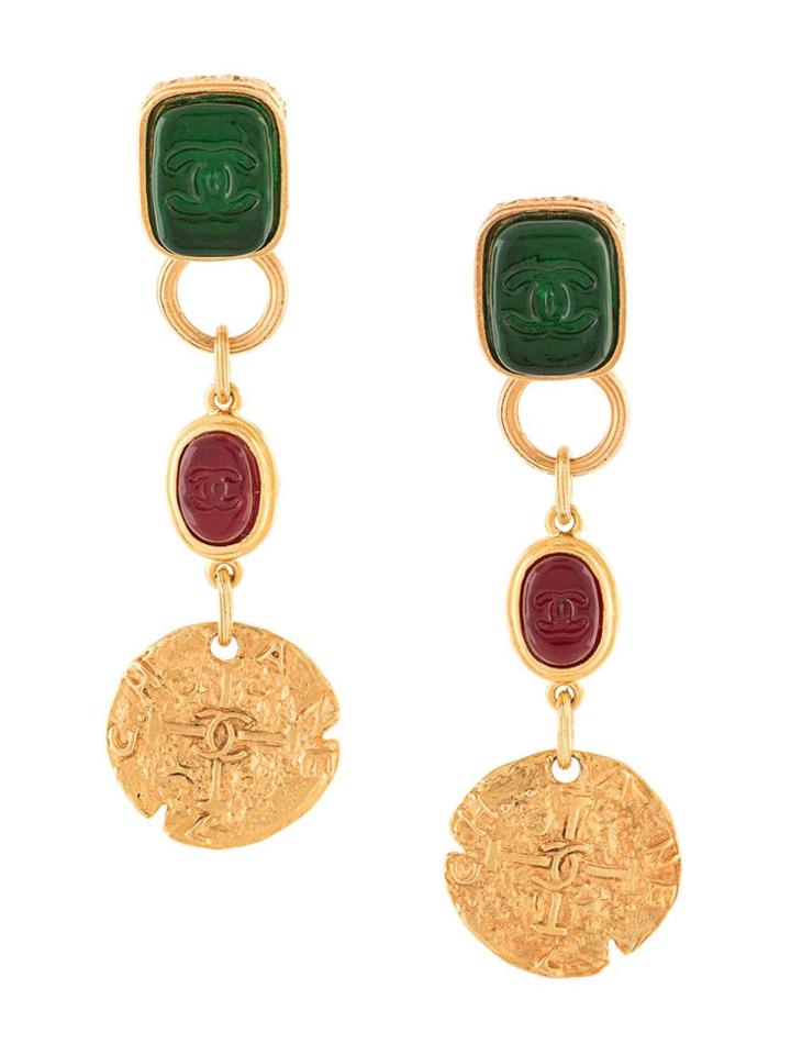 Chanel Pre-owned Stones Earrings - Gold