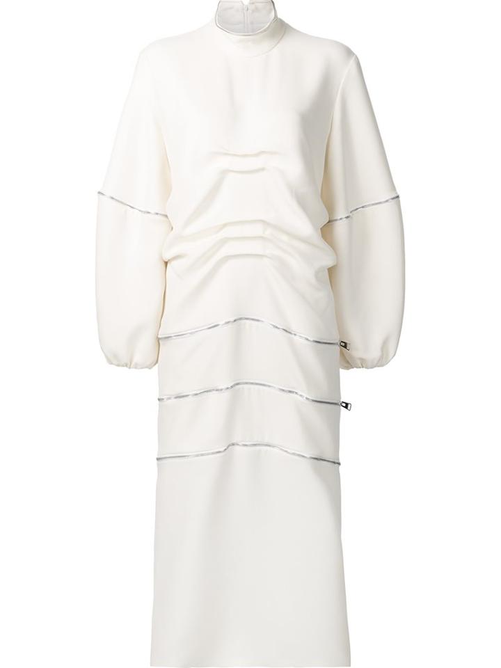 J.w.anderson Oversized Longsleeves Mid Dress, Women's, Size: 10, White, Acetate/silk/triacetate/polyester