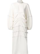 J.w.anderson Oversized Longsleeves Mid Dress, Women's, Size: 10, White, Acetate/silk/triacetate/polyester
