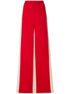 Valentino Side Stripe Palazzo Pants - Red