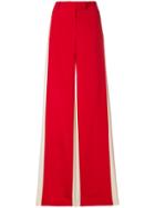 Valentino Side Stripe Palazzo Pants - Red