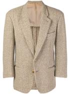 Giorgio Armani Vintage Notched Lapel Knitted Blazer - Nude & Neutrals