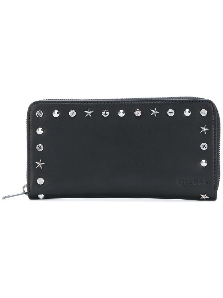 Diesel Embossed Logo Wallet - Black