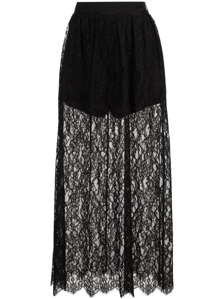 Fleur Du Mal High Waisted Lace Skirt - Black