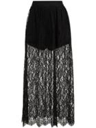 Fleur Du Mal High Waisted Lace Skirt - Black