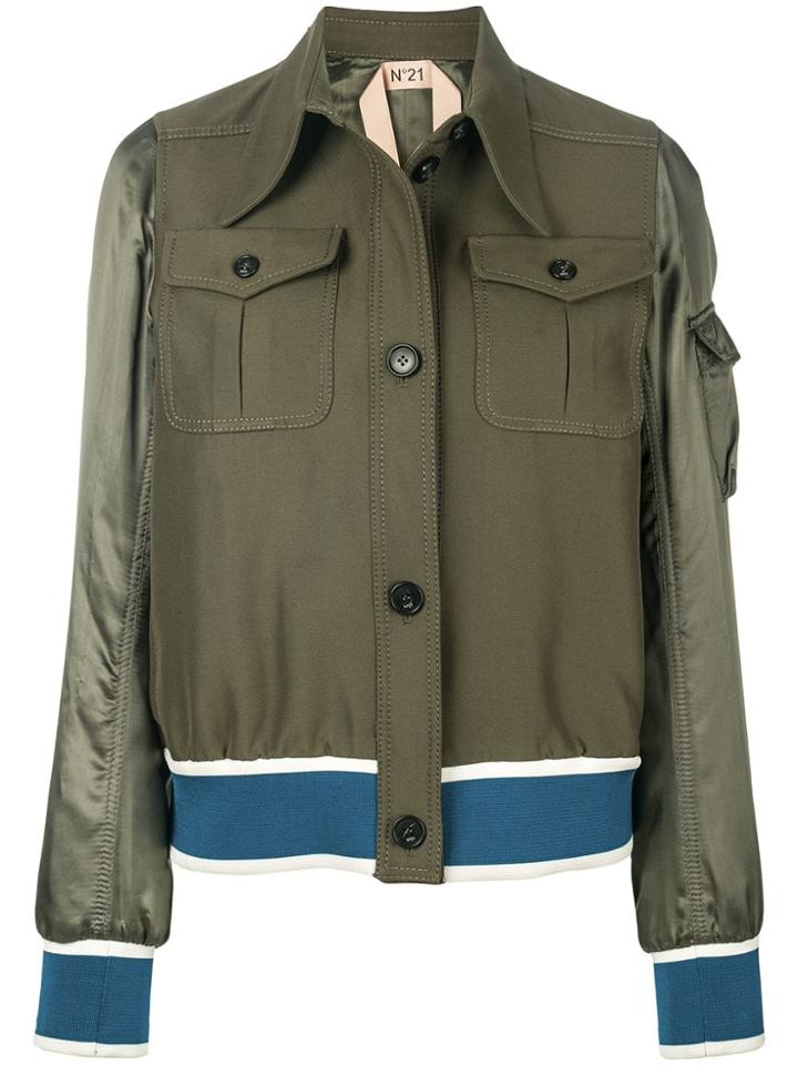 Nº21 Designer Bomber Jacket - Green