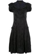 Comme Des Garçons Vintage Contrast Lapel Jacquard Dress - Black
