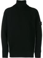 Stone Island Shadow Project Contrast Roll-neck Sweater - Black