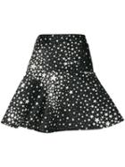 Red Valentino - Star Pattern A-line Skirt - Women - Polyester/acetate - 44, Black, Polyester/acetate