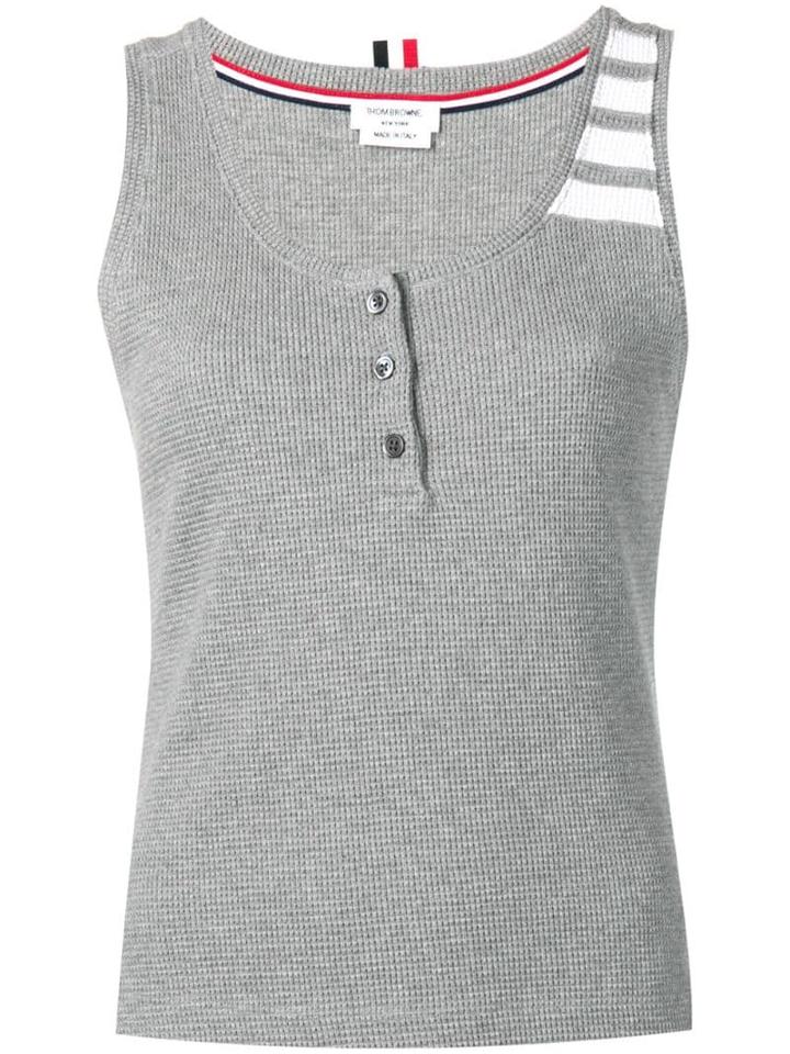 Thom Browne 4-bar Compact Waffle Tank - Grey
