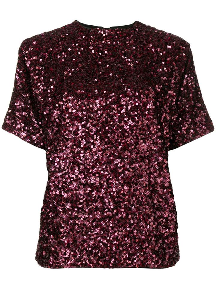 Victoria Beckham Sequined T-shirt - Red