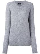 Joseph V-neck Jumper, Women's, Size: Xs, Grey, Silk/cotton/polyamide/alpaca