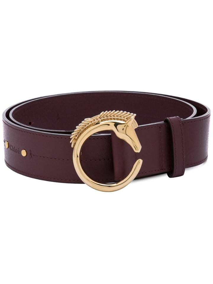 Chloé Horse Buckle Belt - Brown