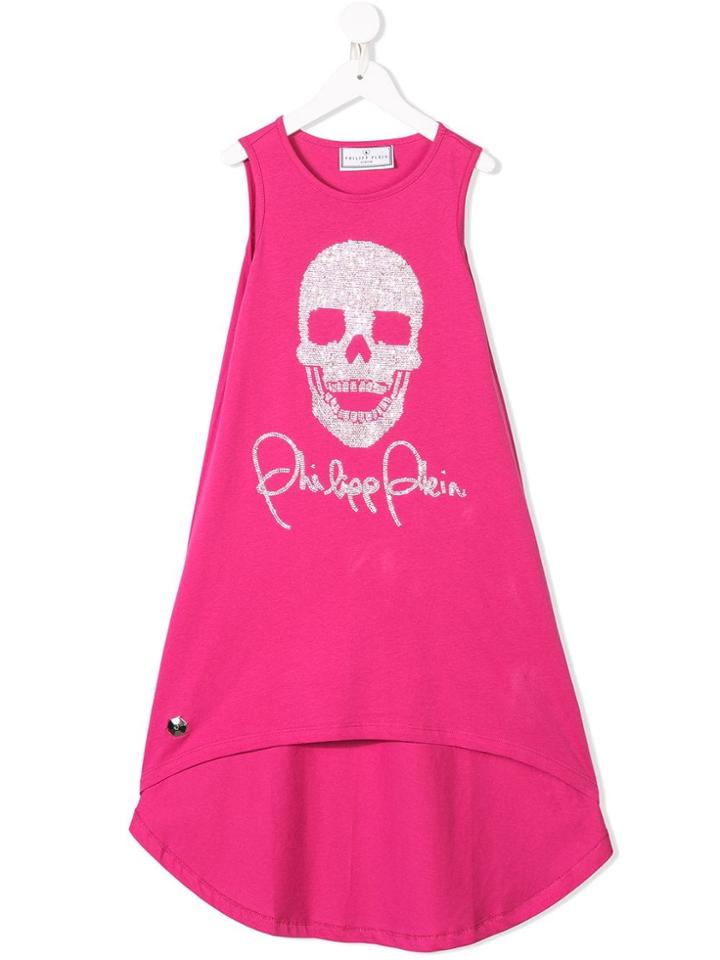 Philipp Plein Junior Teen Skull Embellished Dress - Pink