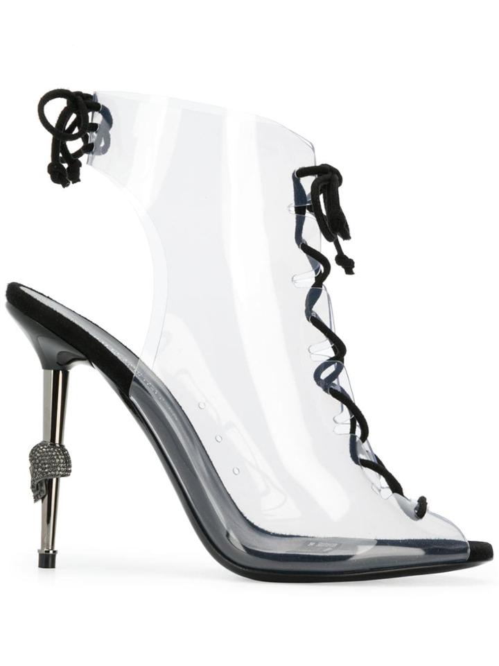 Philipp Plein Statement High Heel Booties - Neutrals