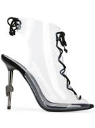 Philipp Plein Statement High Heel Booties - Neutrals