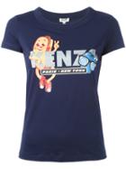 Kenzo Hotdog Print T-shirt, Women's, Size: Xs, Blue, Cotton
