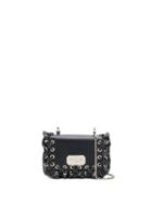 Red Valentino Lace Up Ruffled Bag - Black